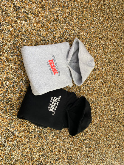 Grey and red "The World's Set" hoodie