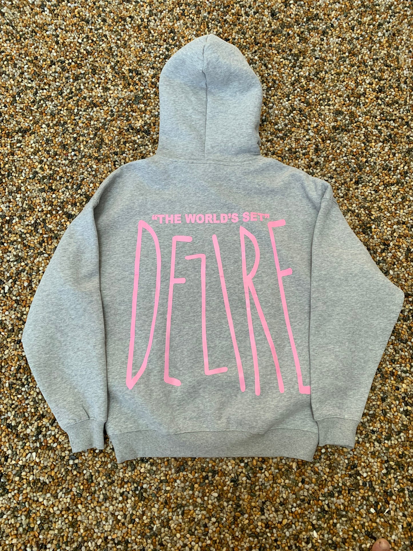 Grey and Pink "The World's Set" hoodie