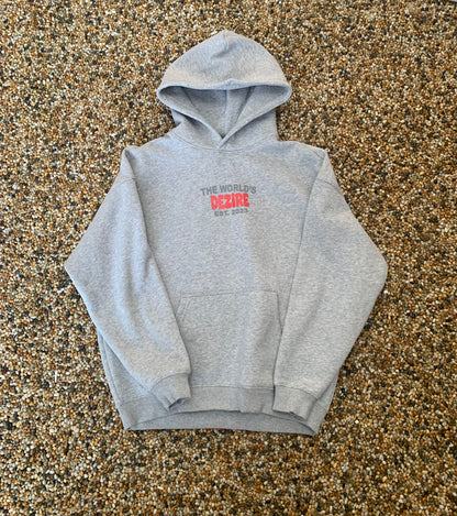 Grey and red "The World's Set" hoodie